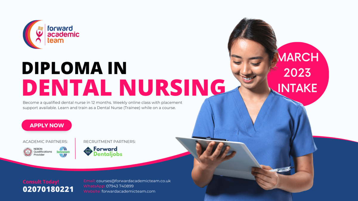 Apply Now March 2023 Intake of NEBDN Diploma in Dental Nursing at